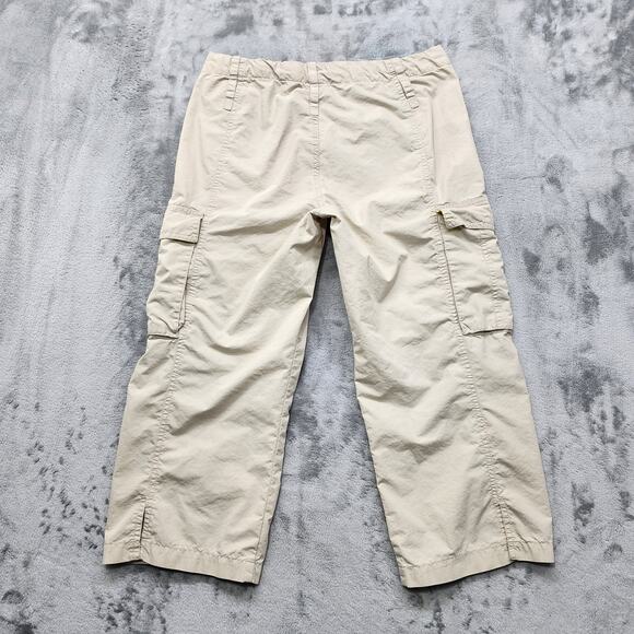 Gloria Vanderbilt Pants Womens 10 PETITE Tan Cargo Capri Drawstring Lightweight - Picture 3 of 11